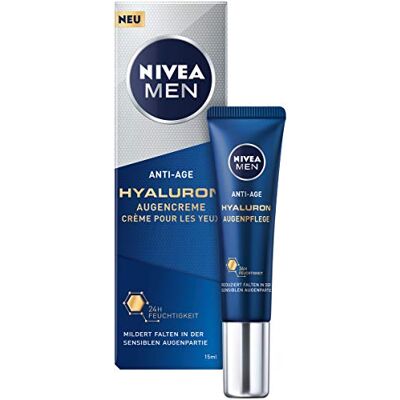 Beiersdorf NIVEA MEN Crème anti-âge Hyaluron pour les yeux (15 ml), soin des yeux réduit les signes de fatigue, hydratant adoucit les rides visibles dans la zone des yeux - Publicité Beiersdorf NIVEA MEN Crème anti-âge Hyaluron pour les yeux (15 ml), soin des yeux réduit les signes de fatigue, hydratant adoucit les rides visibles dans la zone des yeux - Publicité