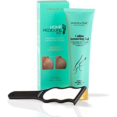 Simon & Tom Simon&Tom Kit Pédicure maison -Foot Peel-Gel exfoliant-Peeling Pied-Élimine les Callosités et la Dureté Améliore les Talons Gercés Argan Bio, Tea Tree, Aloe Vera et Vitamine E/100ml-Made in Spain - Publicité Simon & Tom Simon&Tom Kit Pédicure maison -Foot Peel-Gel exfoliant-Peeling Pied-Élimine les Callosités et la Dureté Améliore les Talons Gercés Argan Bio, Tea Tree, Aloe Vera et Vitamine E/100ml-Made in Spain - Publicité