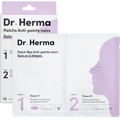 Dr. Herma Dr Herma – Patch Nez Point Noir 2 étapes Format Nez – Purifie, Désincruste & Ressere les Pores – 5 Paires de Patch Nasal Anti Imperfection Visage - Publicité Dr. Herma Dr Herma – Patch Nez Point Noir 2 étapes Format Nez – Purifie, Désincruste & Ressere les Pores – 5 Paires de Patch Nasal Anti Imperfection Visage - Publicité