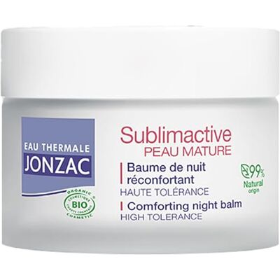 JONZAC Eau Thermale Baume de Nuit Réconfortant Sublimactive Peau Mature BIO Densité – Fermeté Haute tolérance Peau mature 99% d’origine naturelle 50 ml - Publicité JONZAC Eau Thermale Baume de Nuit Réconfortant Sublimactive Peau Mature BIO Densité – Fermeté Haute tolérance Peau mature 99% d’origine naturelle 50 ml - Publicité