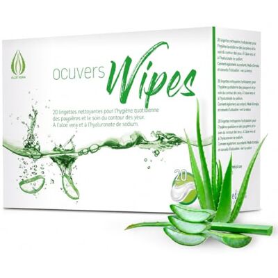 ocuvers Lingettes pour le nettoyage des yeux et l'hygiène des paupières avec de l'acide hyaluronique et de l'Aloe Vera contre les yeux secs, l'orgelet ou l'inflammation du bord des paupières. Publicité ocuvers Lingettes pour le nettoyage des yeux et l'hygiène des paupières avec de l'acide hyaluronique et de l'Aloe Vera contre les yeux secs, l'orgelet ou l'inflammation du bord des paupières. Publicité