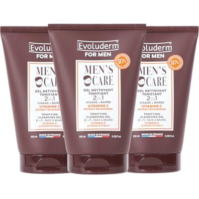 Evoluderm – Gel Nettoyant Tonifiant Homme – 100 ml – 97% d’Origine Naturelle – Végan – Fabrication Française Lot de 3 x 100ml - Publicité Evoluderm – Gel Nettoyant Tonifiant Homme – 100 ml – 97% d’Origine Naturelle – Végan – Fabrication Française Lot de 3 x 100ml - Publicité