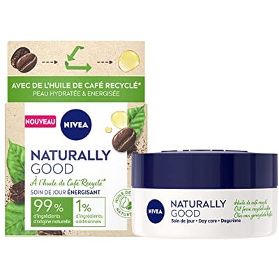NIVEA NATURALLY GOOD Soin de jour énergisant à l’huile de café recyclé (1 x 50 ml), Crème visage hydratante, Soin naturel à la formule vegan pour une peau énergisée - Publicité NIVEA NATURALLY GOOD Soin de jour énergisant à l’huile de café recyclé (1 x 50 ml), Crème visage hydratante, Soin naturel à la formule vegan pour une peau énergisée - Publicité