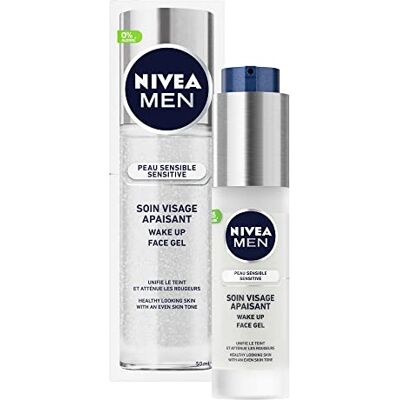 NIVEA MEN Soin visage apaisant (1 x 50 ml), soin de jour teinté pour les hommes à la peau sensible et irritée, crème hydratante sans alcool à la vitamine E - Publicité NIVEA MEN Soin visage apaisant (1 x 50 ml), soin de jour teinté pour les hommes à la peau sensible et irritée, crème hydratante sans alcool à la vitamine E - Publicité