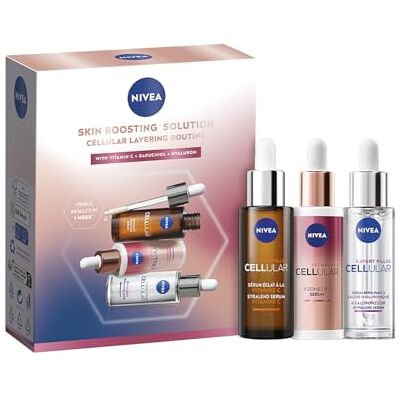 NIVEA Coffret Routine Sérum Layering Soin Visage Anti-Âge Cellular Expert Trio de Sérums : 3 Zones + Acide Hyaluronique + Vitamine C Tous Types de Peaux 3 x 30 ml - Publicité NIVEA Coffret Routine Sérum Layering Soin Visage Anti-Âge Cellular Expert Trio de Sérums : 3 Zones + Acide Hyaluronique + Vitamine C Tous Types de Peaux 3 x 30 ml - Publicité