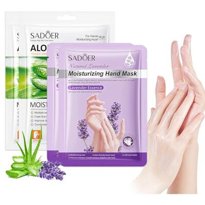 Yagaspantery 4 paires Masque De Main, Gants Hydratants pour Les Mains, Hydratants Et Exfoliants Masque De Main, Pour Et Femmes Hommes La Peau Sèche Et Craquelée Pour Les Mains(2 Lavande & 2 Aloe Vera) - Publicité Yagaspantery 4 paires Masque De Main, Gants Hydratants pour Les Mains, Hydratants Et Exfoliants Masque De Main, Pour Et Femmes Hommes La Peau Sèche Et Craquelée Pour Les Mains(2 Lavande & 2 Aloe Vera) - Publicité