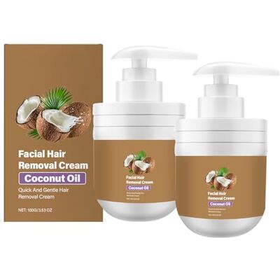 WRANBAO Crème Dépilatoire À L'huile De Coco, Crème Dépilatoire Rozino, Épilation Douce Pour Une Peau Lisse, Douce Et Non Collante, Hommes Et Aux Femmes, Pour La Lèvre Supérieure Et Le Menton, 100 G (2pcs) - Publicité WRANBAO Crème Dépilatoire À L'huile De Coco, Crème Dépilatoire Rozino, Épilation Douce Pour Une Peau Lisse, Douce Et Non Collante, Hommes Et Aux Femmes, Pour La Lèvre Supérieure Et Le Menton, 100 G (2pcs) - Publicité