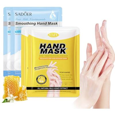 Yagaspantery 4 paires Masque De Main, Gants Hydratants pour Les Mains, Hydratants Et Exfoliants Masque De Main, Pour Et Femmes Hommes La Peau Sèche Et Craquelée Pour Les Mains(2 Lait & 2 miel) - Publicité Yagaspantery 4 paires Masque De Main, Gants Hydratants pour Les Mains, Hydratants Et Exfoliants Masque De Main, Pour Et Femmes Hommes La Peau Sèche Et Craquelée Pour Les Mains(2 Lait & 2 miel) - Publicité