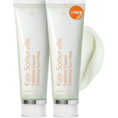 KATE SOMERVILLE ExfoliKate – Lot de 2 nettoyants exfoliants quotidiens pour le visage à l'acide glycolique et à l'acide lactique – Gommage doux pour le visage pour minimiser les pores, soins de la - Publicité KATE SOMERVILLE ExfoliKate – Lot de 2 nettoyants exfoliants quotidiens pour le visage à l'acide glycolique et à l'acide lactique – Gommage doux pour le visage pour minimiser les pores, soins de la - Publicité