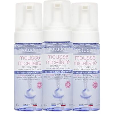 Evoluderm Mousse Micellaire Nettoyante 150 ml 97% d'Origine Naturelle Végan Fabrication Française Lot de 3 x 150 ml - Publicité Evoluderm Mousse Micellaire Nettoyante 150 ml 97% d'Origine Naturelle Végan Fabrication Française Lot de 3 x 150 ml - Publicité