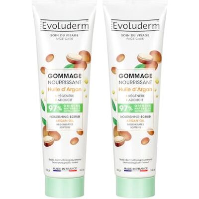 Evoluderm Gommage Nourrissant Huile D’Argan 150 ml 97% d’Origine Naturelle Végan Fabrication Française Lot de 2 x 150 ml - Publicité Evoluderm Gommage Nourrissant Huile D’Argan 150 ml 97% d’Origine Naturelle Végan Fabrication Française Lot de 2 x 150 ml - Publicité