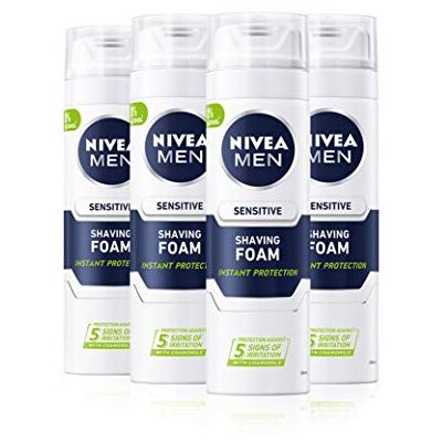 NIVEA Men Sensitive Lot de 4 mousses à raser pour peaux sensibles 200 ml - Publicité NIVEA Men Sensitive Lot de 4 mousses à raser pour peaux sensibles 200 ml - Publicité