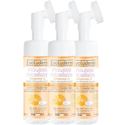 Evoluderm – Mousse Micellaire Vitamine C – 96% Ingrédients d’Origine Naturelle – Végan – Fabrication Française Lot de 3 x 150ml - Publicité Evoluderm – Mousse Micellaire Vitamine C – 96% Ingrédients d’Origine Naturelle – Végan – Fabrication Française Lot de 3 x 150ml - Publicité