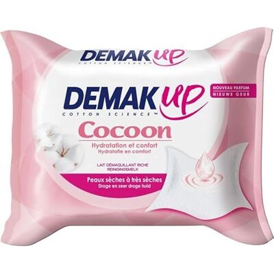 Demak'Up Demak Up Cocoon Hydratation et Confort Peaux Sèches à très Sèches x25 Lingettes (lot de 4) - Publicité Demak'Up Demak Up Cocoon Hydratation et Confort Peaux Sèches à très Sèches x25 Lingettes (lot de 4) - Publicité