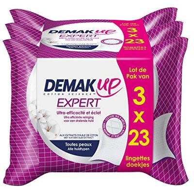 Demak'Up Expert Lingette Démaquillante Tous Types de Peaux (3 paquets de 23 lingettes) - Publicité Demak'Up Expert Lingette Démaquillante Tous Types de Peaux (3 paquets de 23 lingettes) - Publicité
