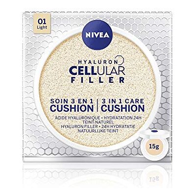 NIVEA Hyaluron Cellular Filler Cushion 3en1 Teinte Claire (1x15ml), soin visage femme anti-âge, fond de teint pour tous type de peau, maquillage femme hydratant - Publicité NIVEA Hyaluron Cellular Filler Cushion 3en1 Teinte Claire (1x15ml), soin visage femme anti-âge, fond de teint pour tous type de peau, maquillage femme hydratant - Publicité