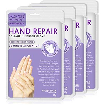 CCKULOOB 4 Paires Masque De Main Gants Hydratants pour Soin de Main Masque Nourrissant Exfoliants Régénérantes Pour Les Mains Sèches Vieillissantes et Gercées - Publicité CCKULOOB 4 Paires Masque De Main Gants Hydratants pour Soin de Main Masque Nourrissant Exfoliants Régénérantes Pour Les Mains Sèches Vieillissantes et Gercées - Publicité