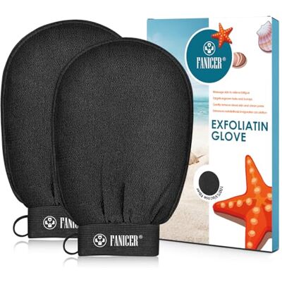 Phomanttonary 2x Gant Exfoliant pour le Corps, Gant Exfoliant Corps, Gants Gommage Corps Et Visage, Enlever La Saleté Et Les Peaux Mortes pour Nettoie et Purifie La Peau, Doux Gants Exfoliants, Noir - Publicité Phomanttonary 2x Gant Exfoliant pour le Corps, Gant Exfoliant Corps, Gants Gommage Corps Et Visage, Enlever La Saleté Et Les Peaux Mortes pour Nettoie et Purifie La Peau, Doux Gants Exfoliants, Noir - Publicité