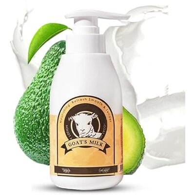 SANZHUAN Lotion au lait de chèvre 300 ml, lotion pour le visage, les mains et le corps, crème hydratante, soin doux pour une sensation douce et lisse, crème hydratante pour peaux sèches, légère, non grasse - Publicité SANZHUAN Lotion au lait de chèvre 300 ml, lotion pour le visage, les mains et le corps, crème hydratante, soin doux pour une sensation douce et lisse, crème hydratante pour peaux sèches, légère, non grasse - Publicité