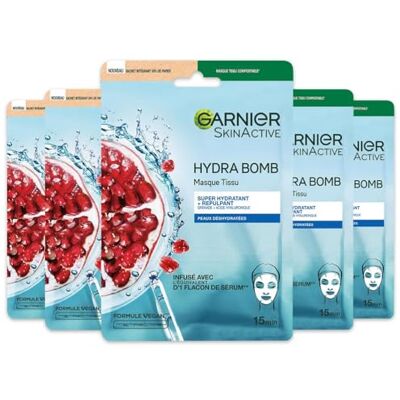 Garnier Coffret 5 Masques Tissu Hydra Bomb Grenade Hydratant & Repulpant - Publicité Garnier Coffret 5 Masques Tissu Hydra Bomb Grenade Hydratant & Repulpant - Publicité