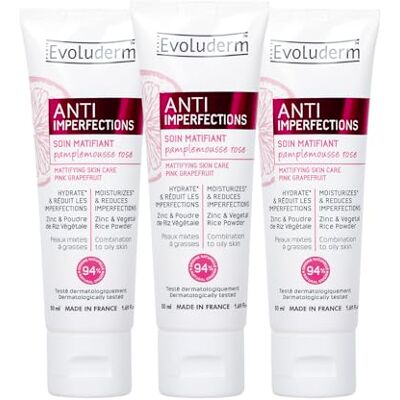 Evoluderm – Soin Matifiant Anti-Imperfections 50 ml 94% d'Origine Naturelle Végan Fabrication Française Lot de 3 x 50 ml - Publicité Evoluderm – Soin Matifiant Anti-Imperfections 50 ml 94% d'Origine Naturelle Végan Fabrication Française Lot de 3 x 50 ml - Publicité
