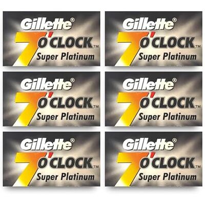 Gillette 7 o' Clock Super Platinum Lot de 30 lames de rasoir double tranchant - Publicité Gillette 7 o' Clock Super Platinum Lot de 30 lames de rasoir double tranchant - Publicité