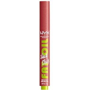 NYX PROFESSIONAL MAKEUP Baume à Lèvres Teinté Brillant, Aux Huiles Hydratantes, Hydratation Longue Durée, Formule Légère, Vegan, Fat Oil Slick Click, Teinte : No Filter Needed - Publicité