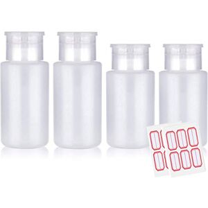 FITDON 4 Pièces Flacon pompe distributeur vide pour acétone, alcool, dissolvant de vernis à ongles et démaquillant - Publicité FITDON 4 Pièces Flacon pompe distributeur vide pour acétone, alcool, dissolvant de vernis à ongles et démaquillant - Publicité