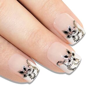 ART bling faux ongles français manucure fleur blanche Conseils 24 moyen UK - Publicité
