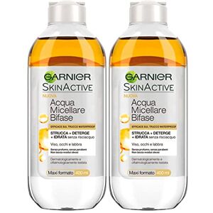 Garnier SkinActive Micellar Eau Biphasée Maquillage Imperméable Démaquillant Démaquillant Hydratant Sans Rinçage Visage Yeux Lèvres avec Formule Sans Parfum 2 Flacons de 400 - Publicité Garnier SkinActive Micellar Eau Biphasée Maquillage Imperméable Démaquillant Démaquillant Hydratant Sans Rinçage Visage Yeux Lèvres avec Formule Sans Parfum 2 Flacons de 400 - Publicité