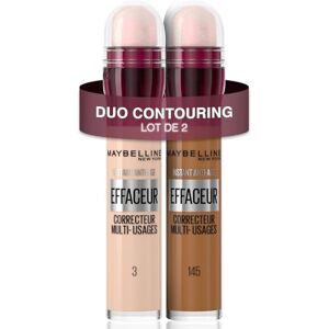 Maybelline New York Lot de 2 Anti-cernes Fluide Kit Correcteur & Contouring Instant Anti-Age L’Effaceur Teintes : Clair (03) & Olive Doré (145) 2x 6,8 ml - Publicité Maybelline New York Lot de 2 Anti-cernes Fluide Kit Correcteur & Contouring Instant Anti-Age L’Effaceur Teintes : Clair (03) & Olive Doré (145) 2x 6,8 ml - Publicité