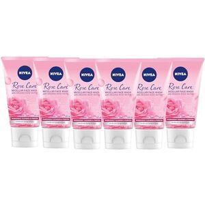 NIVEA Micellair Lot de 6 gels nettoyants pour le visage à l'eau micellaire (150 ml), eau micellaire avec parfum de rose gourmande, démaquillant purifiant, nettoyant visage apaisant - Publicité NIVEA Micellair Lot de 6 gels nettoyants pour le visage à l'eau micellaire (150 ml), eau micellaire avec parfum de rose gourmande, démaquillant purifiant, nettoyant visage apaisant - Publicité