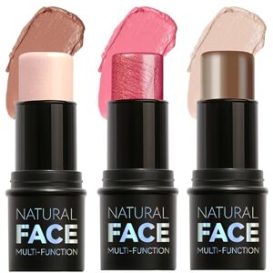 Nivofu Lot de 3 bâtons de fard à joues, légers et naturels, imperméables et durables, pour contour bronzant et crème faciale - Publicité Nivofu Lot de 3 bâtons de fard à joues, légers et naturels, imperméables et durables, pour contour bronzant et crème faciale - Publicité
