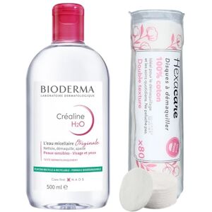 Hexacare Pack Eau Micellaire Créaline H2O 500 ml et 80 Cotons Ronds OFFERTS – Nettoyant & Démaquillant Visage et Yeux – Peaux Sensibles – Sans Rinçage – Haute Tolérance - Publicité Hexacare Pack Eau Micellaire Créaline H2O 500 ml et 80 Cotons Ronds OFFERTS – Nettoyant & Démaquillant Visage et Yeux – Peaux Sensibles – Sans Rinçage – Haute Tolérance - Publicité
