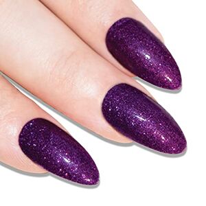 ART Faux Ongles  Violet Gel Stiletto 24 Longue Faux bouts d'ongles acrylique avec colle - Publicité
