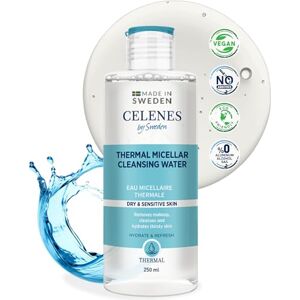 Celenes By Sweden Eau Micellaire Thermale Vegan, 250ml Nettoyant Visage pour Peau Sèche&Sensible Eau Micellaire Demaquillante Sans Alcool/Parfum/Paraben Demaquillage Visage Apaisant au Bisabolol - Publicité Celenes By Sweden Eau Micellaire Thermale Vegan, 250ml Nettoyant Visage pour Peau Sèche&Sensible Eau Micellaire Demaquillante Sans Alcool/Parfum/Paraben Demaquillage Visage Apaisant au Bisabolol - Publicité