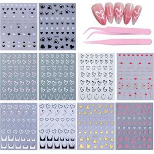 JDNFKG 10 Types D'Autocollants Pour Ongles D'Amour Et 2 Pinces À Coude, Décoration D'Ongles À La Mode, Autocollants Et Autocollants Rapides, Adaptés Aux Amateurs D'Art Des Ongles. Publicité JDNFKG 10 Types D'Autocollants Pour Ongles D'Amour Et 2 Pinces À Coude, Décoration D'Ongles À La Mode, Autocollants Et Autocollants Rapides, Adaptés Aux Amateurs D'Art Des Ongles. Publicité