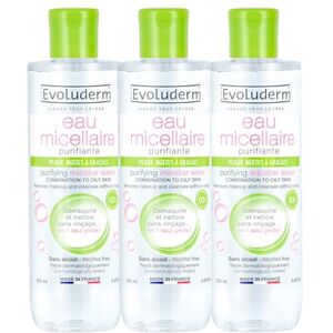Evoluderm Eau Micellaire Démaquillante Peaux Mixtes à Grasses – 250 ml – 93% d'Origine Naturelle Végan Fabrication Française Lot de 3 x 250 ml - Publicité Evoluderm Eau Micellaire Démaquillante Peaux Mixtes à Grasses – 250 ml – 93% d'Origine Naturelle Végan Fabrication Française Lot de 3 x 250 ml - Publicité