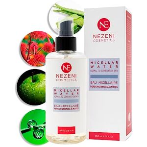 NE NEZENI Eau micellaire Nezeni pour peaux normales, grasses et mixtes Nettoyant Démaquillant 200 ml 5 ingrédients actifs Végétalien FAIBLE EN CONSERVATEURS - Publicité NE NEZENI Eau micellaire Nezeni pour peaux normales, grasses et mixtes Nettoyant Démaquillant 200 ml 5 ingrédients actifs Végétalien FAIBLE EN CONSERVATEURS - Publicité