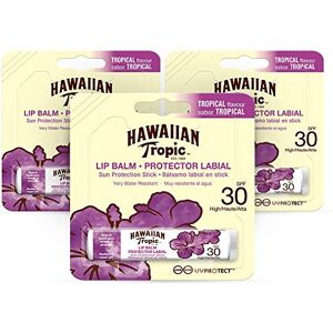 Hawaiian Tropic - Lip Balm - Pack de 3 - SPF 30 - Lip Balm - Publicité Hawaiian Tropic - Lip Balm - Pack de 3 - SPF 30 - Lip Balm - Publicité