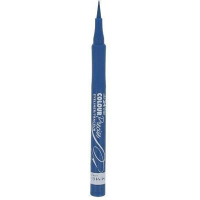 Rimmel London Colour Precise Eyeliner n° 002 Bleu, tenue jusqu'à 24h, mine feutre, 1 ml. Publicité Rimmel London Colour Precise Eyeliner n° 002 Bleu, tenue jusqu'à 24h, mine feutre, 1 ml. Publicité