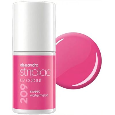 alessandro Striplac UV-Nagellack Sweet Watermelon Deckend & Kratzfest bis zu 15 Tage Leichtes Auftragen Schonende Abziehtechnologie Vegan Pink, 6,5ml - Publicité alessandro Striplac UV-Nagellack Sweet Watermelon Deckend & Kratzfest bis zu 15 Tage Leichtes Auftragen Schonende Abziehtechnologie Vegan Pink, 6,5ml - Publicité