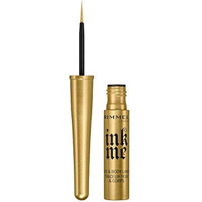 Rimmel Eyeliner Ink Me Pointe fine Formule liquide 002 Gold 3,5ml - Publicité Rimmel Eyeliner Ink Me Pointe fine Formule liquide 002 Gold 3,5ml - Publicité