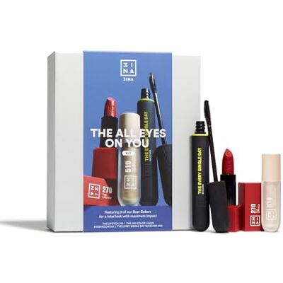 3ina MAKEUP The All Eyes on You Kit Coffret maquillage Lipstick 270 + 24h Color Liquid Eyeshadow 510 + Every Single Day Mascara 900 Vegan Cruelty-Free - Publicité 3ina MAKEUP The All Eyes on You Kit Coffret maquillage Lipstick 270 + 24h Color Liquid Eyeshadow 510 + Every Single Day Mascara 900 Vegan Cruelty-Free - Publicité