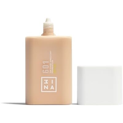 3ina The Every Single Day Foundation SPF 50 601 Neutre très clair fond de teint liquide avec indice SPF 50 À base de 2 % de Niacinamide À couvrance légère à moyenne Vegan Cruelty Free - Publicité 3ina The Every Single Day Foundation SPF 50 601 Neutre très clair fond de teint liquide avec indice SPF 50 À base de 2 % de Niacinamide À couvrance légère à moyenne Vegan Cruelty Free - Publicité