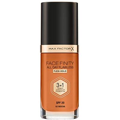 Max Factor Facefinity 3-en-1 Fond de Teint Liquide Parfait Toute la Journée SPF 20 - Mocha - Publicité Max Factor Facefinity 3-en-1 Fond de Teint Liquide Parfait Toute la Journée SPF 20 - Mocha - Publicité