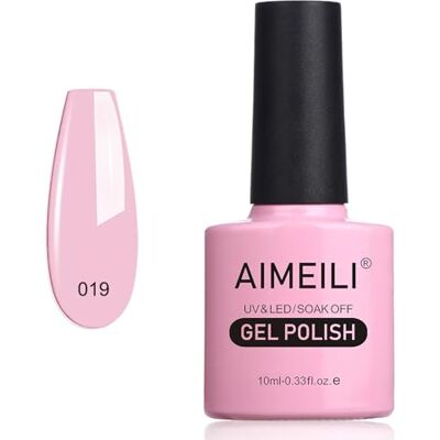 AIMEILI Rose Vernis à Ongles Semi-Permanent UV LED Nude Pink Gel Polish 10ml- Cake Pop (019) - Publicité AIMEILI Rose Vernis à Ongles Semi-Permanent UV LED Nude Pink Gel Polish 10ml- Cake Pop (019) - Publicité