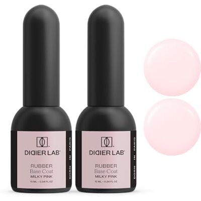 DIDIER LAB Rubber Base Coat Vernis Semi Permanent Milky Pink Vernis à Ongles Semi Permanent Vernis Gel UV Semi Permanent Nail Art Gel Gel Ongle UV French Manucure Gel Polish 2x10ml - Publicité DIDIER LAB Rubber Base Coat Vernis Semi Permanent Milky Pink Vernis à Ongles Semi Permanent Vernis Gel UV Semi Permanent Nail Art Gel Gel Ongle UV French Manucure Gel Polish 2x10ml - Publicité
