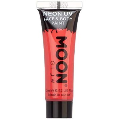Smiffys - Moon Glow Intense Neon UV Face Paint - Rouge - 12ml - Face Paint - Publicité Smiffys - Moon Glow Intense Neon UV Face Paint - Rouge - 12ml - Face Paint - Publicité