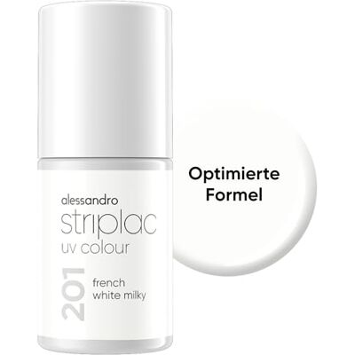 alessandro Striplac UV-Nagellack French White Milky Deckend & Kratzfest bis zu 15 Tage Leichtes Auftragen Schonende Abziehtechnologie Vegan Weiß, 6,5ml - Publicité alessandro Striplac UV-Nagellack French White Milky Deckend & Kratzfest bis zu 15 Tage Leichtes Auftragen Schonende Abziehtechnologie Vegan Weiß, 6,5ml - Publicité
